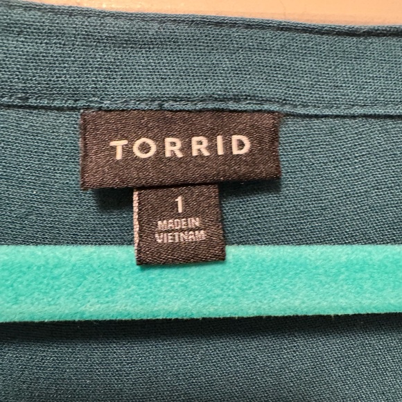 Torrid Teal Button-Down Romper - Picture 3 of 3